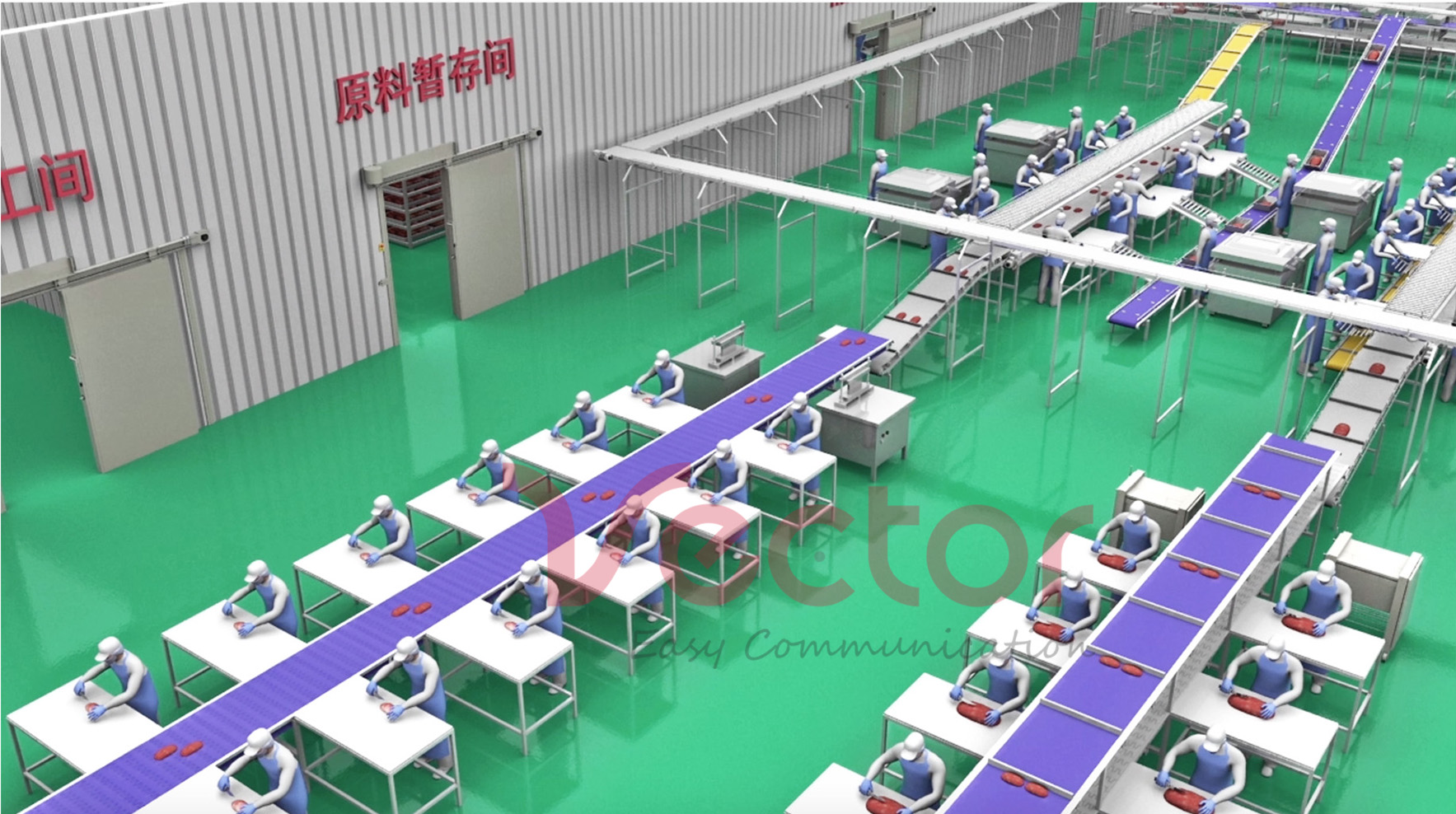 肉類分割流水線動(dòng)畫內(nèi)景