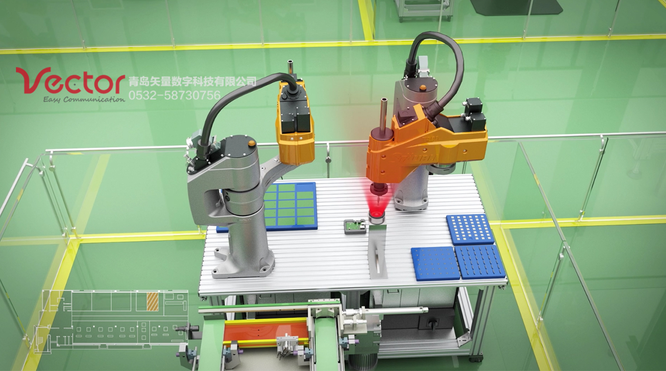 pcb機器人動畫展示，工業(yè)機器人生產(chǎn)動畫